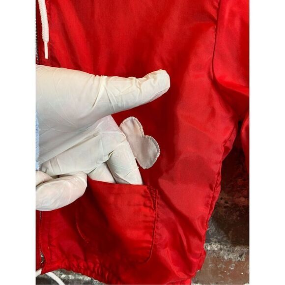 Vintage Toddler Windbreaker Jacket Red/White with Puppy and Bone 2T - Picture 6 of 13